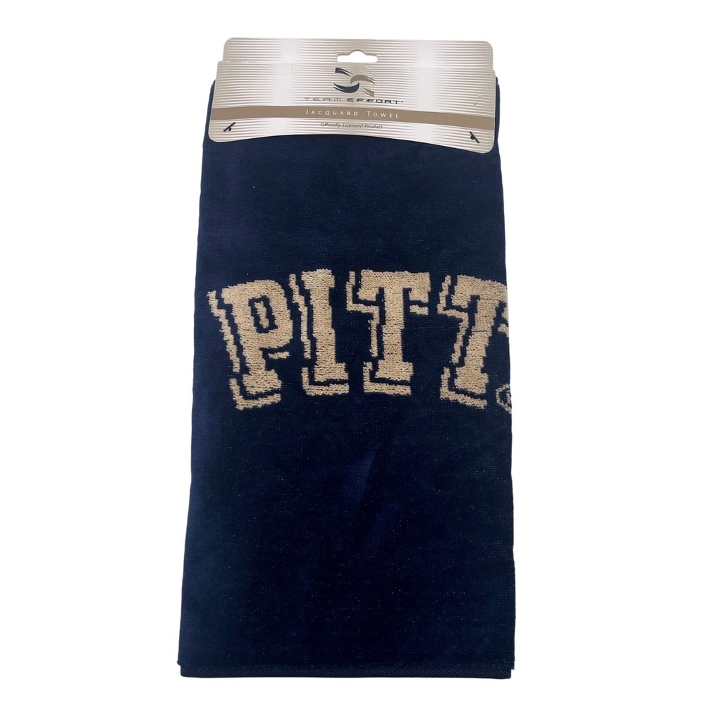 Team Effort Pittsburgh Panthers Pitt NCAA Golf Towel Navy Blue Gold 16x24 Golf